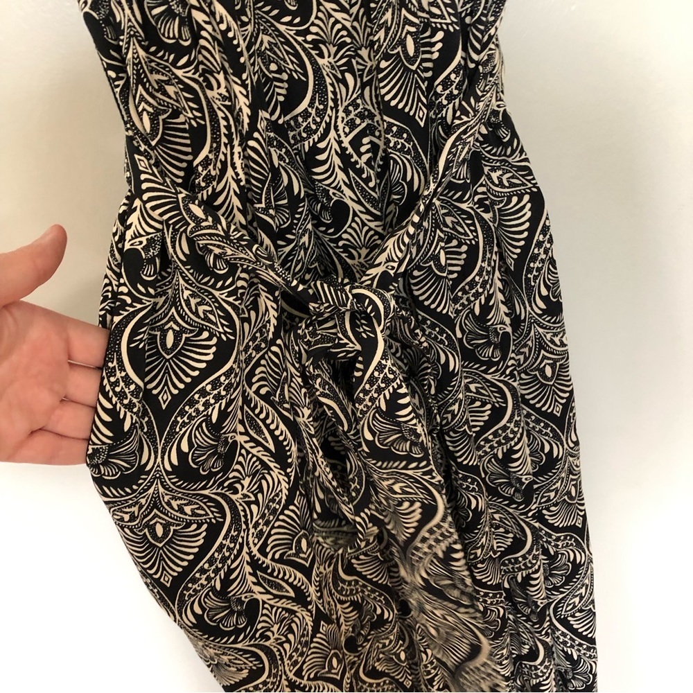 Anthropologie Zadie Jumpsuit Patterned Button Down Elastic Waist Navy White - Picture 7 of 9